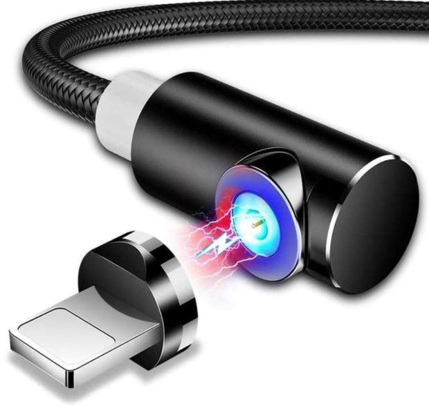 3-IN-1 MAGNETIC CABLE CHARGER - MICROUSB TYPE C LIGHTNING CORD FAST ADAPTER