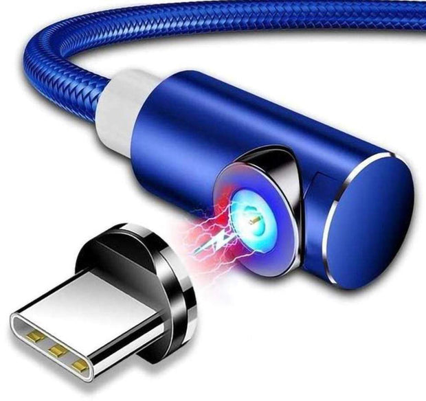 3-IN-1 MAGNETIC CABLE CHARGER - MICROUSB TYPE C LIGHTNING CORD FAST ADAPTER