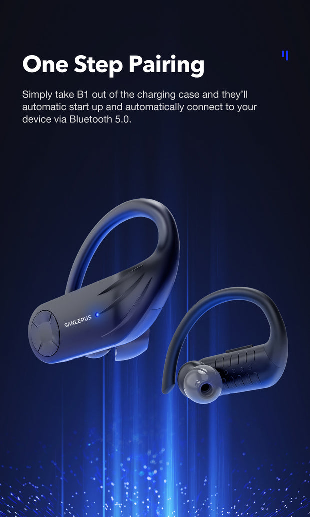 SANLEPUS B1 Led Display Bluetooth Earphone Wireless Headphones TWS Stereo Earbuds Waterproof Noise Cancelling Headset With Mic