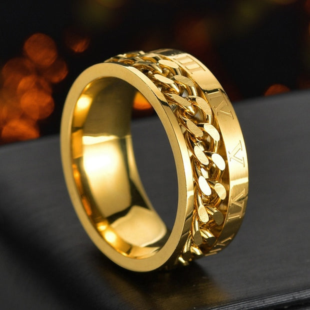 Black and Gold Mens Ring