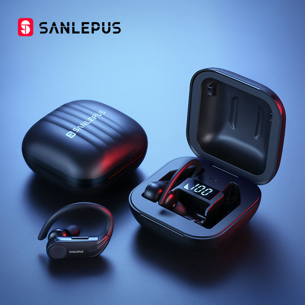 SANLEPUS B1 Led Display Bluetooth Earphone Wireless Headphones TWS Stereo Earbuds Waterproof Noise Cancelling Headset With Mic