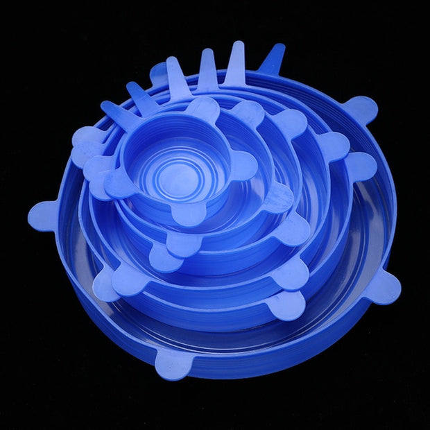 6 Pack Stretch & Seal Silicone Lids