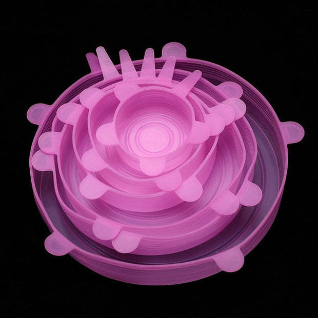 6 Pack Stretch & Seal Silicone Lids
