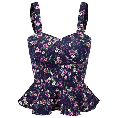 Flowery Cropped Tops