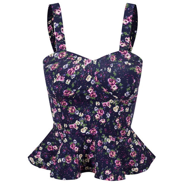 Flowery Cropped Tops