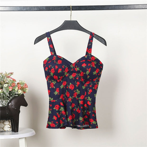 Flowery Cropped Tops