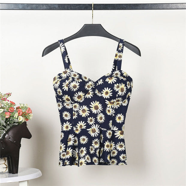 Flowery Cropped Tops