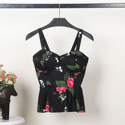 Flowery Cropped Tops