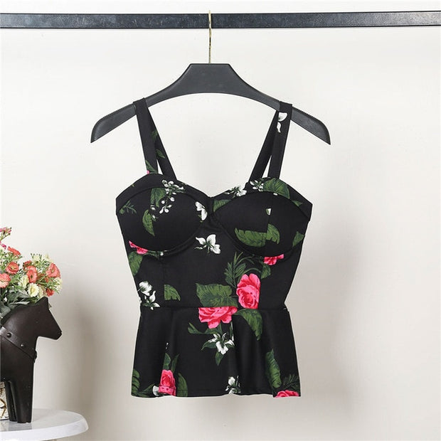 Flowery Cropped Tops