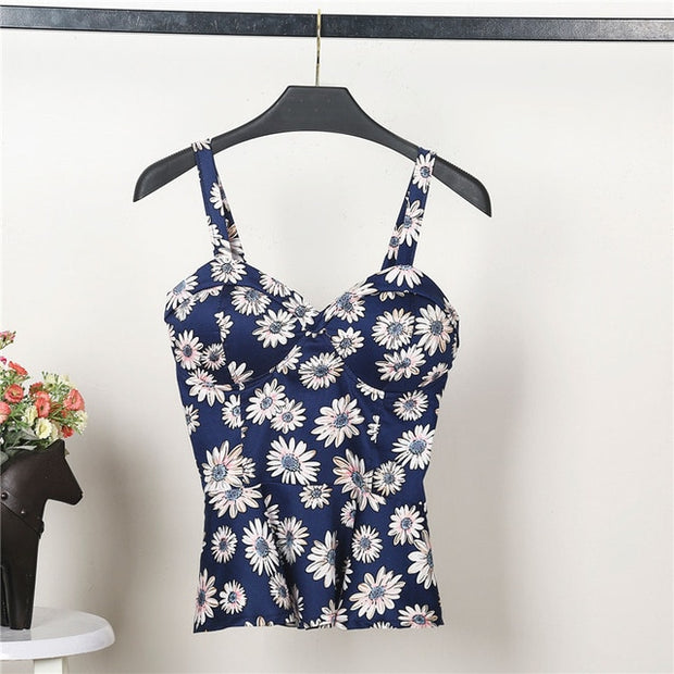 Flowery Cropped Tops